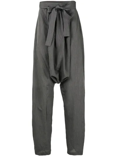 Hed Mayner Dropped-crotch Tie-waist Trousers In Grey