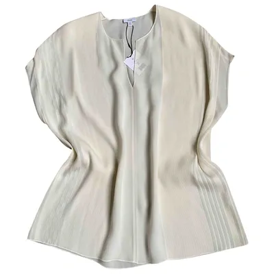 Pre-owned Vince Silk Blouse In Ecru