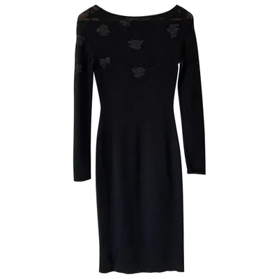 Pre-owned Azzaro Wool Mid-length Dress In Black