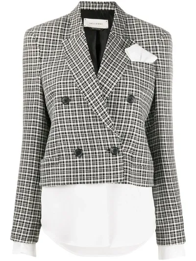 Hellessy Checked Double-breasted Blazer In Black