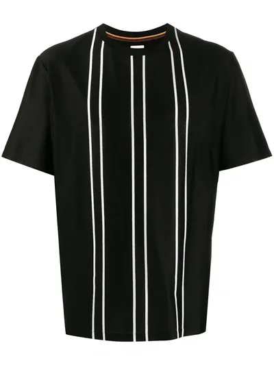 Paul Smith Front Striped T-shirt In Black