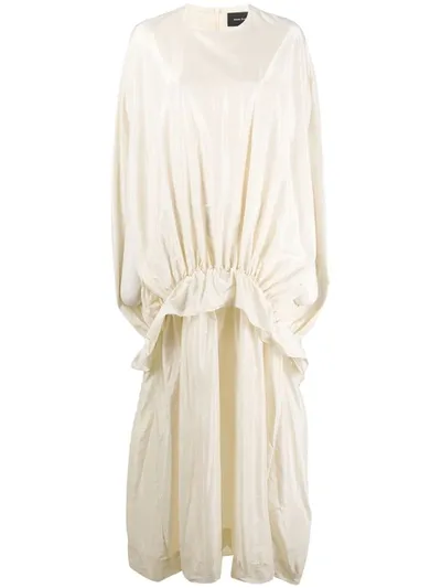 Simone Rocha Oversized Ruffled Trim Dress In Neutrals