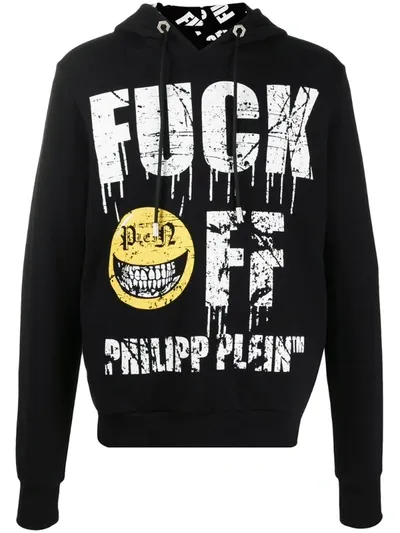 Philipp Plein Evil Smile Hoodie In Black