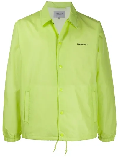 Carhartt Logo Print Drawstring Shirt Jacket In Green