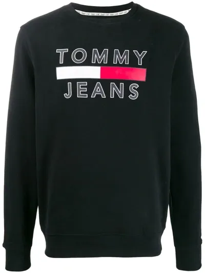 Tommy Hilfiger Logo Print Sweatshirt In Black