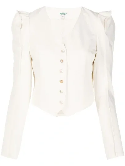 Kenzo Buttoned Top In White