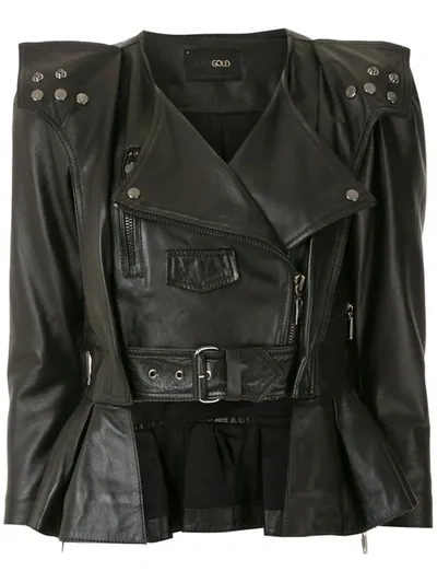 Andrea Bogosian Lederjacke Im Layering-look In Black