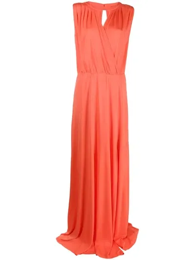 Twinset Belted Waist Gown In Orange