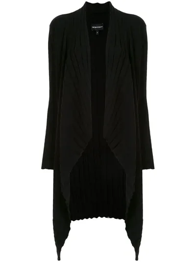 Emporio Armani Waterfall Hem Cardigan In Black