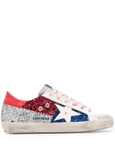 Golden Goose Glitter Detail Superstar Sneakers In White