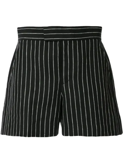 Polo Ralph Lauren Striped-print Linen Shorts In Black