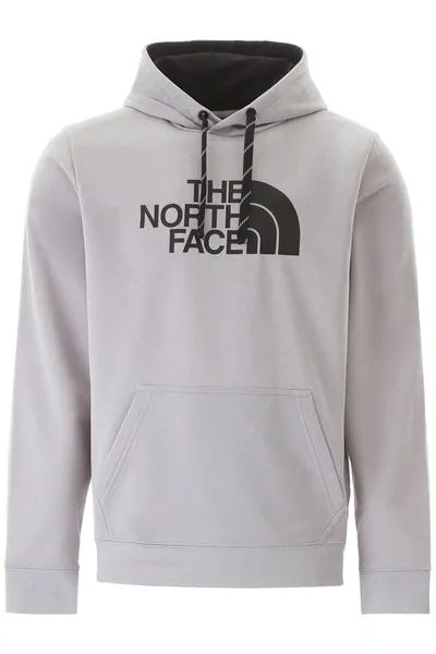 The North Face Logo Print Hoodie In Grey