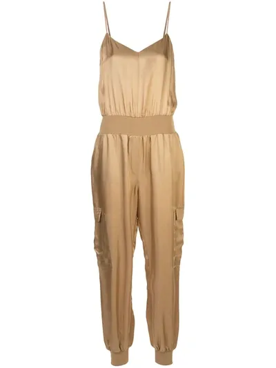 Cinq À Sept Amia Twill Jumpsuit In Gold