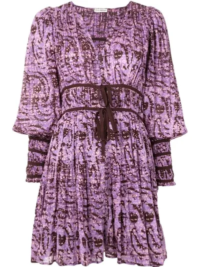 Ulla Johnson Kesia Long Sleeve Minidress In Purple