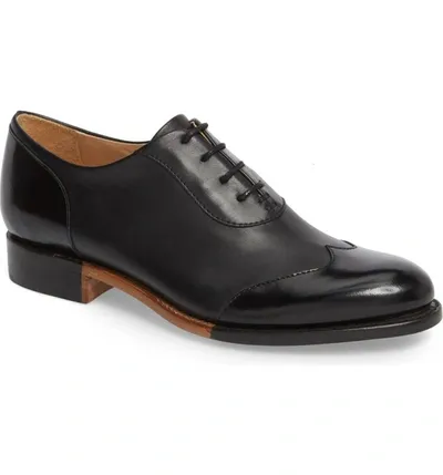 The Office Of Angela Scott Mr. Evans Wing-tip Oxfords In Black On Black