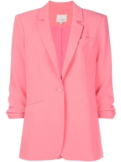 Cinq À Sept Khloe Ruched Sleeve Blazer In Pink