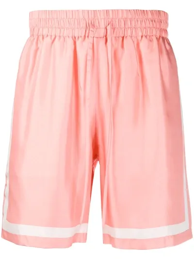 Casablanca Stripe Detail Track Shorts In Pink