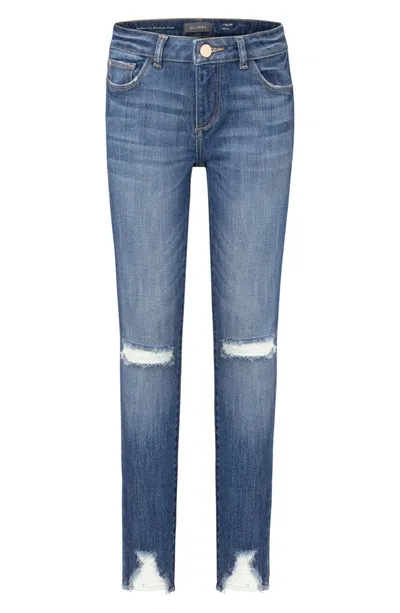 Dl Kids' 1961 Dark Wash Distressed Skinny Jeans In Gulfstream