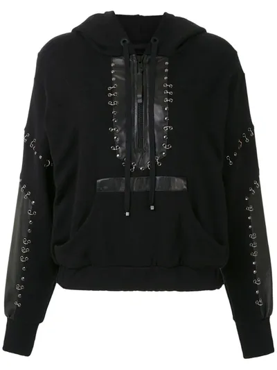 Andrea Bogosian Rosan Eyelet-embellished Hoodie In Black