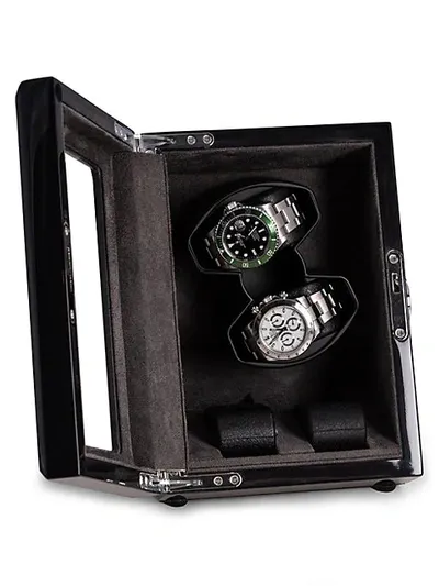 Bey-berk Ash Wood High-lacquer 2 Watch Winder Case In Grey