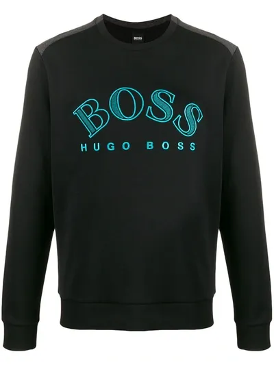 Hugo Boss Boss Men's Salbo Cotton-blend Sweatshirt In Black