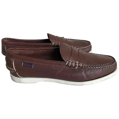 Pre-owned Sebago Leather Flats In Brown