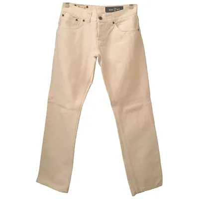 Pre-owned Dondup Straight Pants In White