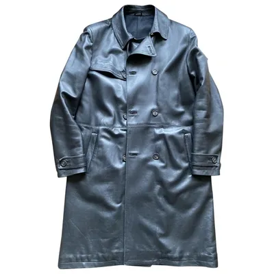 Pre-owned Bally Leather Coat In Black