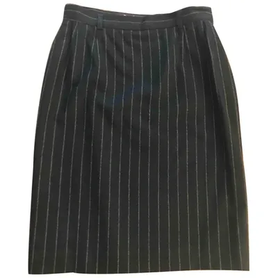 Pre-owned Ralph Lauren Wool Mid-length Skirt In Black