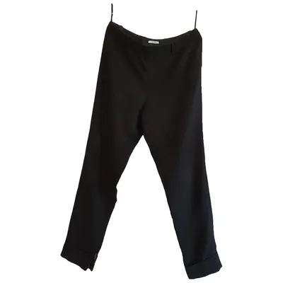 Pre-owned Miu Miu Trousers In Black