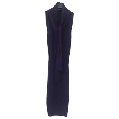 Pre-owned Alexander Mcqueen Wool Mid-length Dress In Purple