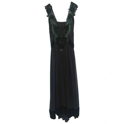 Pre-owned Antonio Marras Silk Maxi Dress In Black