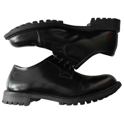 Pre-owned Church's Leather Lace Ups In Black