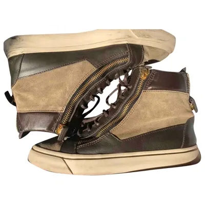 Pre-owned Giuseppe Zanotti Leather High Trainers In Brown