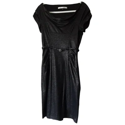 Pre-owned Diane Von Furstenberg Wool Mid-length Dress In Black