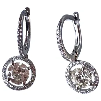 Pre-owned De Beers Platinum Earrings In Silver