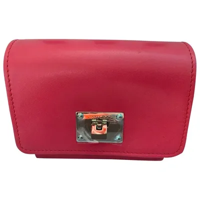 Pre-owned Jimmy Choo Leather Clutch Bag In Pink