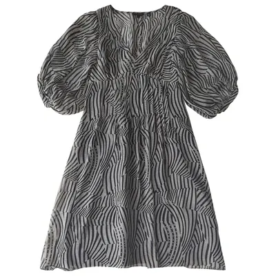 Pre-owned Ted Baker Silk Mid-length Dress In Grey