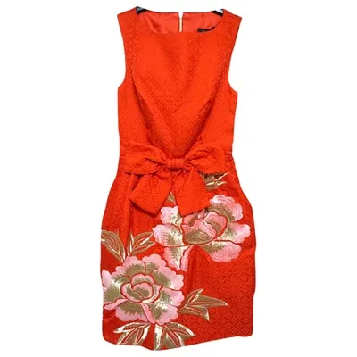 Pre-owned Ted Baker Mid-length Dress In Orange