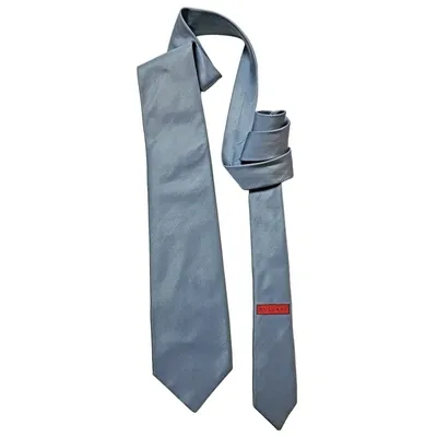 Pre-owned Bvlgari Silk Tie In Blue