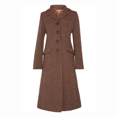 Pre-owned Miu Miu Wool Coat In Brown