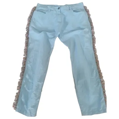 Pre-owned Manoush Straight Pants In Blue