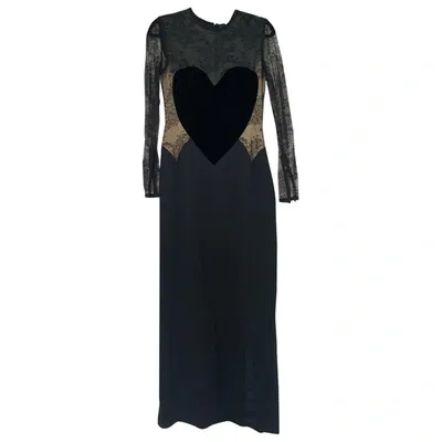 Pre-owned Elie Saab Silk Maxi Dress In Black