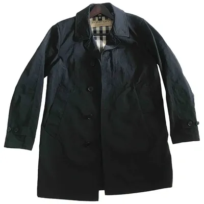 Pre-owned Burberry Black Polyester Coat