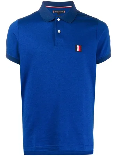 Tommy Hilfiger Embroidered Logo Polo Shirt In Blue