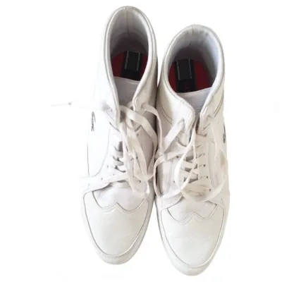 Pre-owned Lacoste Leather Trainers In White