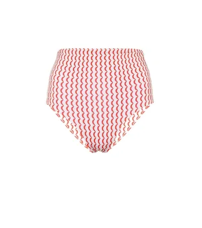 Asceno Deia Crescent Red Printed Bikini Bottom