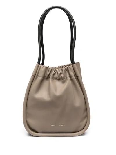 Proenza Schouler L Ruched Tote Bag In Nude