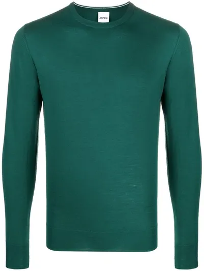 Aspesi Lightweight Knit Jumper In Green