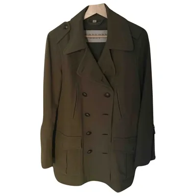 Pre-owned Burberry Wool Coat In Khaki